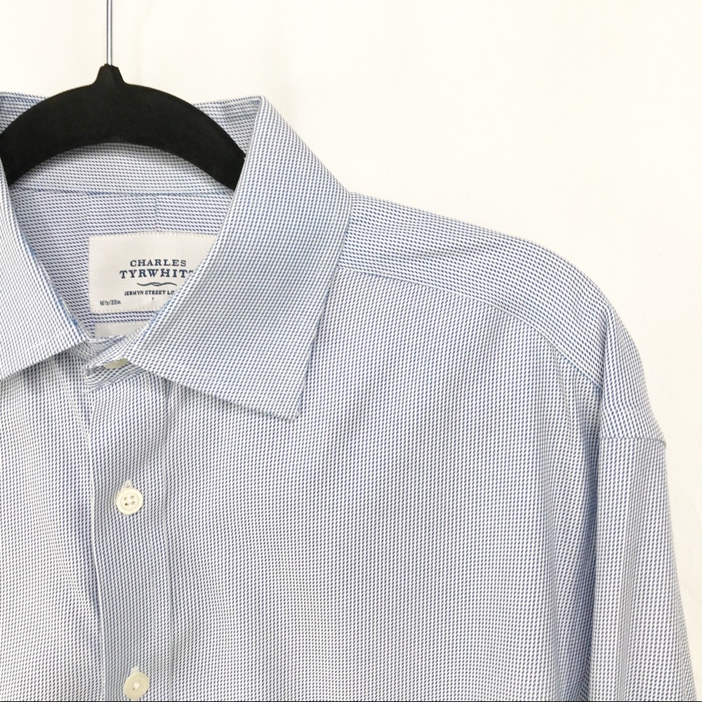 Charles Tyrwhitt Blue and White Non-Iron Shirt
